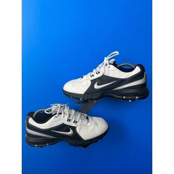 NIKE DURASPORT SMU 317682-102 MEN'S LEATHER SOFT SPIKES GOLF SHOES SIZE 8.5 - Picture 1 of 6